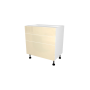 MEUBLE DE CUISINE BAS 3 TIROIRS , CASABLANCA , BEIGE BRILLANT , L 80 cm x H 72 cm x P 56 cm