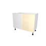 MEUBLE DE CUISINE ANGLE , CASABLANCA , BEIGE BRILLANT , L 110 cm x H 72 cm x P 56 cm