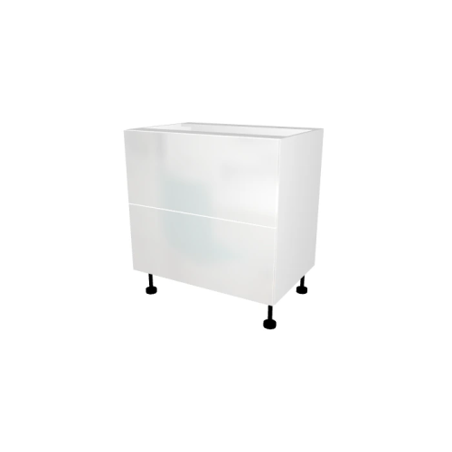 MEUBLE DE CUISINE BAS 2 TIROIRS , ROMA , BLANC BRILLANT , L 80 cm x H 72 cm x P 56 cm