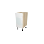 MEUBLE DE CUISINE BAS 1 TIROIR + 1 PORTE , ROMA , BLANC BRILLANT , L 40 cm x H 72 cm x P 56 cm