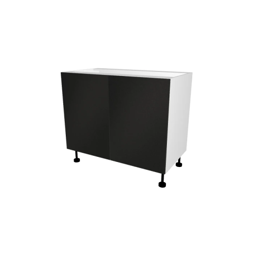 MEUBLE DE CUISINE SOUS ÉVIER , BELGRADE , NOIR MAT , L 100 cm x H 72 cm x P 56 cm