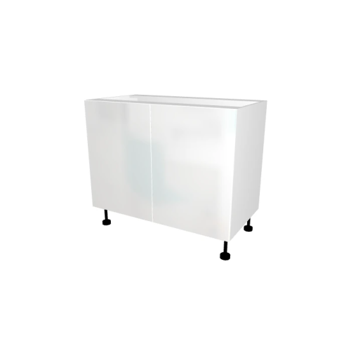 MEUBLE DE CUISINE SOUS ÉVIER , ROMA , BLANC BRILLANT , L 100 cm x H 72 cm x P 56 cm