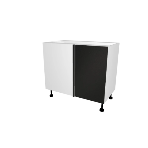 MEUBLE DE CUISINE ANGLE SOUS ÉVIER , BELGRADE , NOIR MAT , L 100 cm x H 72 cm x P 56 cm