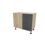 MEUBLE DE CUISINE ANGLE SOUS ÉVIER , STELLA , GRIS BRILLANT , L 100 cm x H 72 cm x P 56 cm