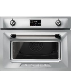 SMEG Four micro-ondes combiné multifonction - Vapor Clean - COMPACT 45 CM - 40 L - inox Smeg