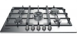 WHIRLPOOL Taque au Gaz, thermocouple, 5 bruleurs dont 1 Wok, 73cm, inox Whirlpool