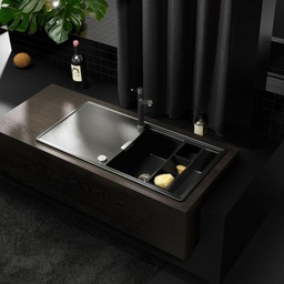 Ensemble de paniers égouttoirs multifonctionnels noirs. 7 pièces