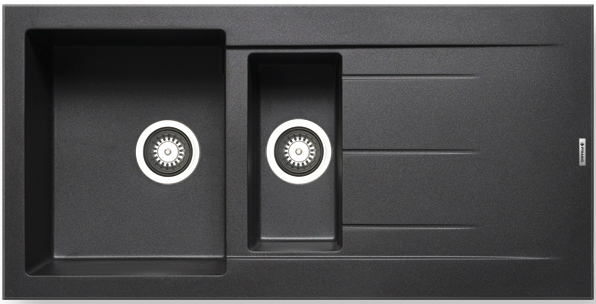 Evier 1/5 bac granitAlazia (100x50) 1 1/2B 1D Graphite Carbon	