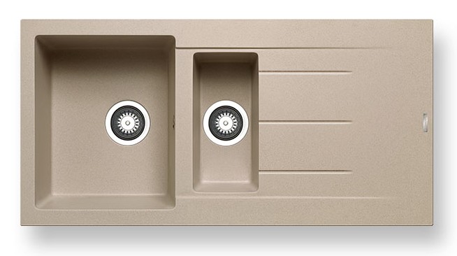 Evier 1/5 bac granit Alazia (100x50) 1 1/2B 1D Dark Beige