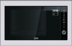 Four à micro-ondes encastrable 25L, niche 38cm, 900w Fmo, 1000w Grill, cadre inox Beko