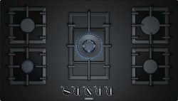 SIEMENS Taque à gaz verre 90cm, 5 brûleurs (wok 4kW) - stepFlame - fonte - Piano a Filo Siemens