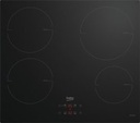 BEKO Taque vitro Induction 60cm, 4 zones, Timer & Booster, auto-off, noir Beko