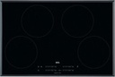 AEG Table de cuisson à induction, 78 cm, 4 zones, DirekTouch, bords biseautés, H²H Aeg