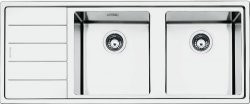 SMEG Evier affleurant - 116 cm - 2 cuves + égouttoir gauche - radius 15 mm - inox Smeg