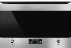 Four micro-ondes encastrable 850w - Niche 36,5/38cm - 22 l - Inox - Classici Smeg