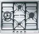 SMEG Taque gaz 4 feux inox de 60 cm (1 ultra-rapide) - thermocouple - grille en fonte Smeg
