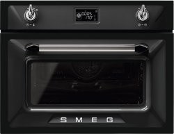 SMEG Four micro-ondes combiné multifonction - Vapor Clean - COMPACT 45 CM - 40 L - noir Smeg