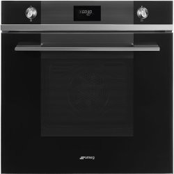 SMEG Four multifonction électronique - Vapor Clean - A+ - 72 L - verre noir/inox Smeg