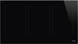 SMEG Taque Vitro Induction 3 multizones, 90cm, AutoVent 2.0 - bord droit - noir Smeg
