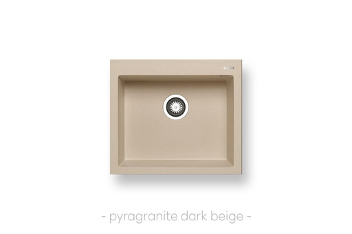 [070044511] Evier 1 bac carré granit Istros dark beige