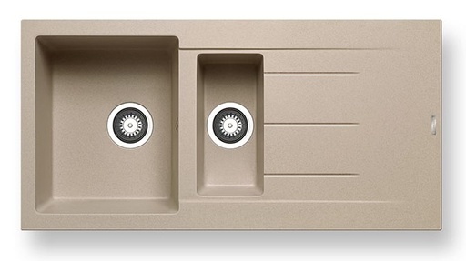 [079812311] Evier 1/5 bac granit Alazia (100x50) 1 1/2B 1D Dark Beige