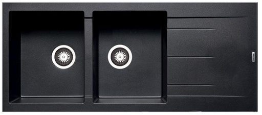 [079814311] Evier 2 bac granit Alazia (116x50) 2B 1D carbon
