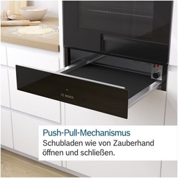 [BIC630NB1] BOSCH Chauffe-plat H14cm, Push Pull, 4 puissances, 64 tasses espresso, 12 assiettes, Noir Bosch