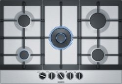 [EC7A5RB90] SIEMENS Taque à gaz 75/56 cm, 4 brûl. + 1 wok 5kW, stepFlame, support en fonte Siemens