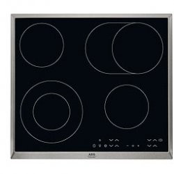 [HK634060XB] AEG Taque Vitro 60cm, sensitives, 2 zones extensibles, avec cadre inox Aeg