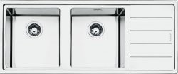 [LFT116D] SMEG Evier affleurant - 116 cm - 2 cuves + égouttoir droit - radius 15 mm - inox Smeg