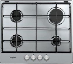 [TGML650IX] WHIRLPOOL Taque au Gaz 58cm, 4 brûleurs , 2 repose-casserole émaillés, inox Whirlpool